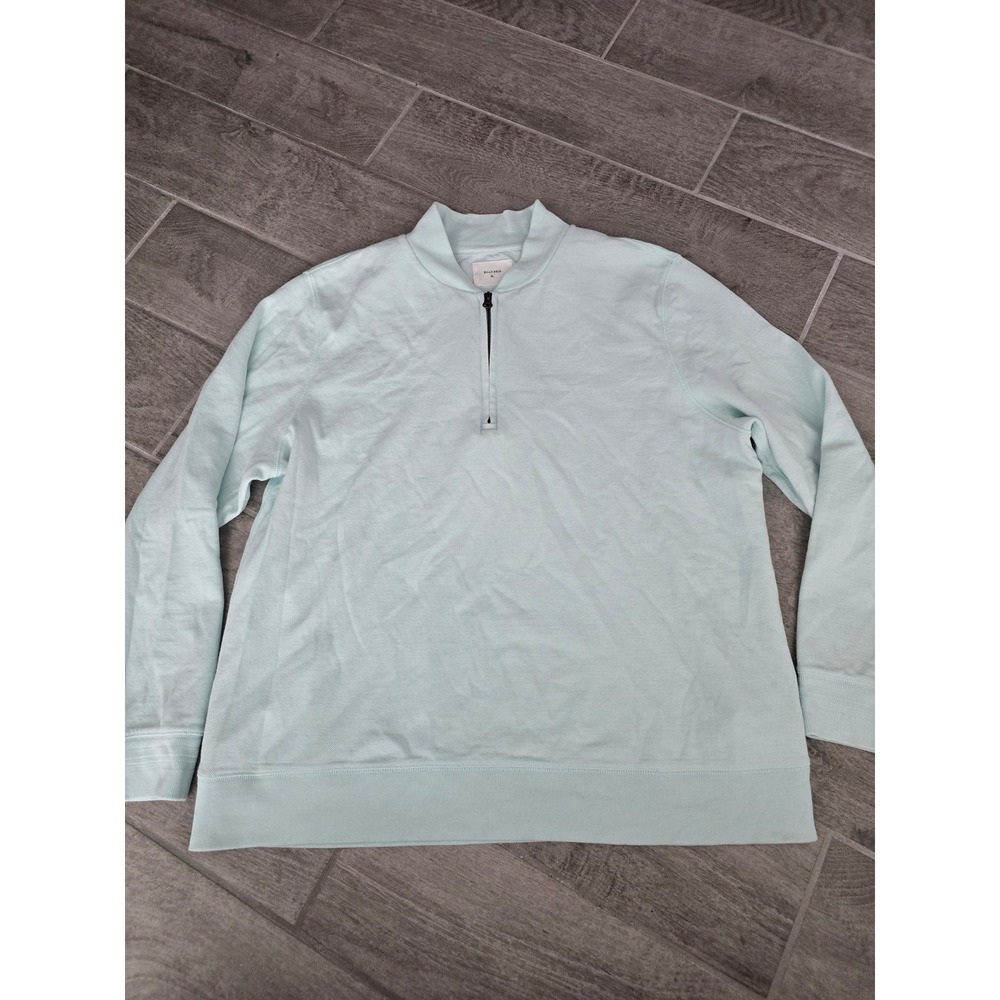 Billy Reid Mens Light Blue Green Seafoam Quarter‎ Zip Pullover Size XL Cotton